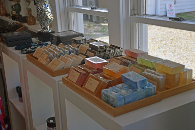 Hand made soaps available at the front. 