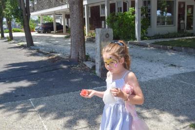 Eleanor Zieglar, 7, eats some watermelon. 