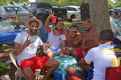 A group of friends poses for a photo. 