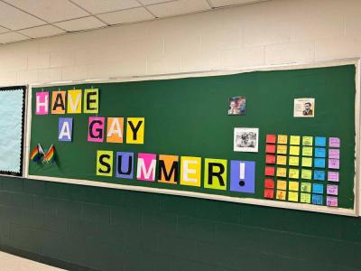 The board at the school. Source: Lynne Turner