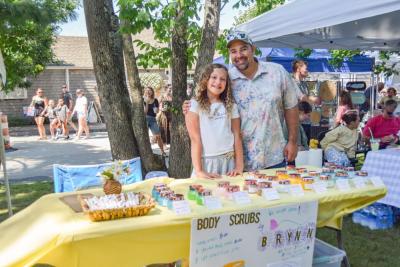 Brin, 11 sells with her father, Select Board member Nathan Silva.