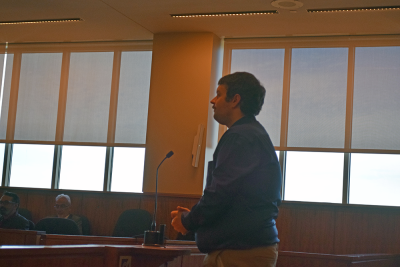 Andrew Johansen in court. Photo by Kat Sheridan