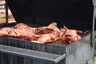 The whole roasted pig. 
