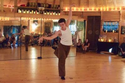 John Staughton dances. 