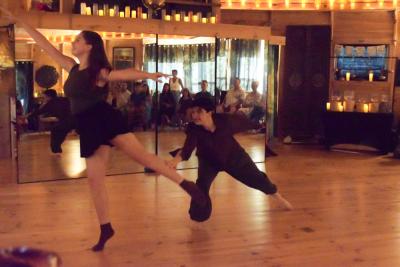 Alex Grant reaches for Sophia Davis. 