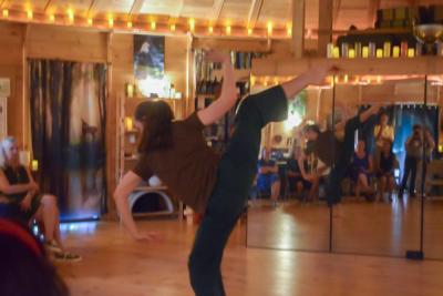 Stevie from Bridgewater poses in a kick. 