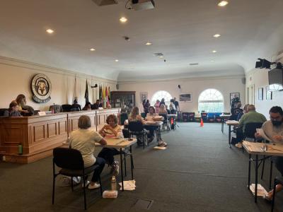 The recount in Dartmouth. Photos by Kat Sheridan