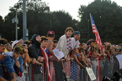 Dartmouth students cheer for the game. 