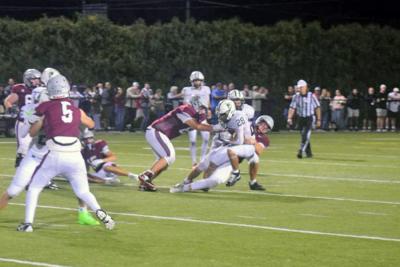 Dylan Pachico gets tackled. 