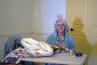 Nina, who creates the quilts. 