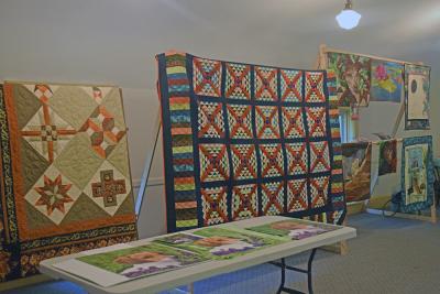 Nina's quilts on display. 