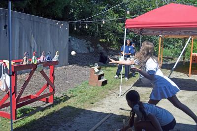 Addy and Elly DuBois, 10, play the doll game. 