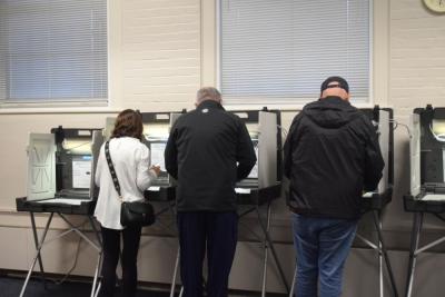 Voters at Town Hall. 