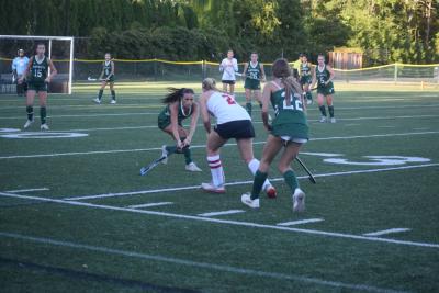 A player goes for the ball. 