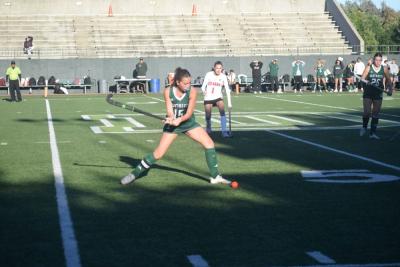 Lilly Robert hits the ball. 