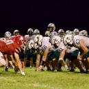 Dartmouth offensive line gets ready for the snap. 