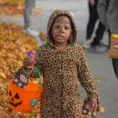 Marching down Elm Street dressed as a jaguar in Padanaram's 2024 Halloween Parade. Photo by Leighah Beausoleil jaguar