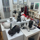 Animal statues by Ronnie Gould with more art in the background. Photos by Kat Sheridan