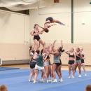 Cecelia Trahan flips out of a stunt. 