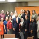 The entire Fallon team poses with Governor Maura Healey. Photos by Kat Sheridan