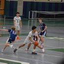 Jace Pina dribbles the ball.