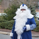 Santa tries a new blue look.