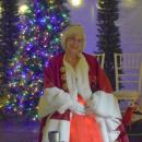 Mrs. Claus shows off her light-up skirt.