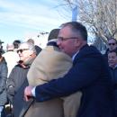 Chris Markey embraces a supporter.