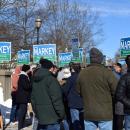 About a hundred supporters gathered to hear Chris Markey announce his candidacy. 