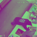 The robber, allegedly Nicholas Ouimet, on camera footage at Walgreens. Source: New Bedford Police Department