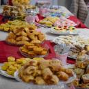 The treat table, filled with homemade goods.