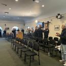 The crowd gave him a standing ovation. 