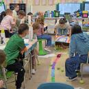 The class inspects the trap. Photos by Kat Sheridan