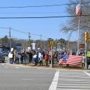 About 250 people showed up to the No Kings protest.