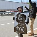 A sign stating America has been king-free since 1776.