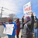 Many of the protesters were protesting ICE.