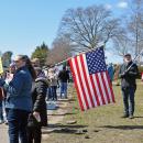 Many of the protesters brought American flags. 