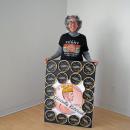 Nancy Franks with her penny retirement sign. Photo by Kat Sheridan