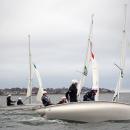 The team gets ready to practice racing. 