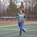 Sean McKay runs a lap of the track. 
