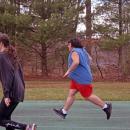 Selena Pacheco and Joe Adao finish their run. 