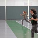 Alexis Benjamin races Nathalia Hanley with Etta Hall in the background