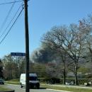 Plumes of smoke visible from East Briggs road. Photo by Kat Sheridan