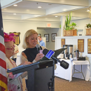 Amy DiPietro gives a speech. 