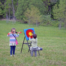 Maeve and Nolan enjoy the lawn games. 
