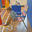 Milo, 4, discovers art isn't just for looking at. 