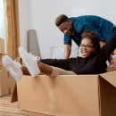 A couple moving into a new home 