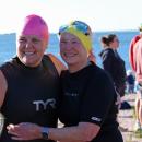 Nancy Smith with another swimmer. 