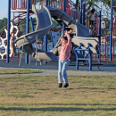 Nora Furtada, 7, enjoys the music. 