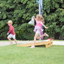 Gavin Tocci, 5 and Camilla, 7 run around enjoying the fair. 